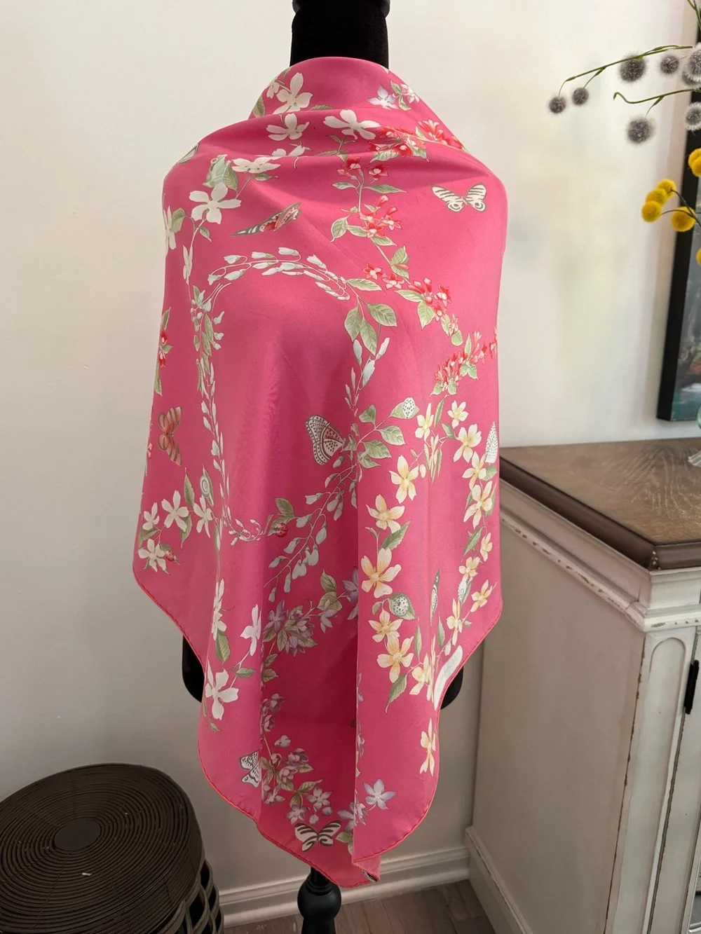Salvatore Ferragamo Silk Scarf Hand Rolled Made in Italy